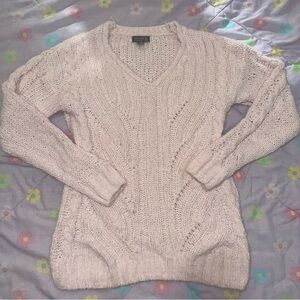 Cozy Pink Cable Knit Sweater